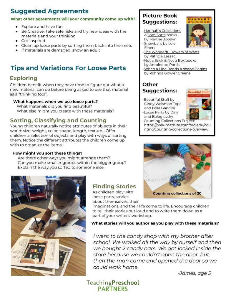 Starting with Loose Parts - Teaching Preschool Partners