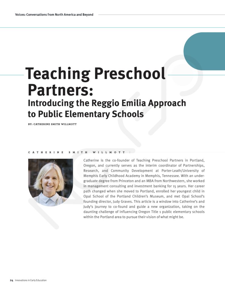 Introducing the Reggio Emilia Approach to Public Elementary Schools